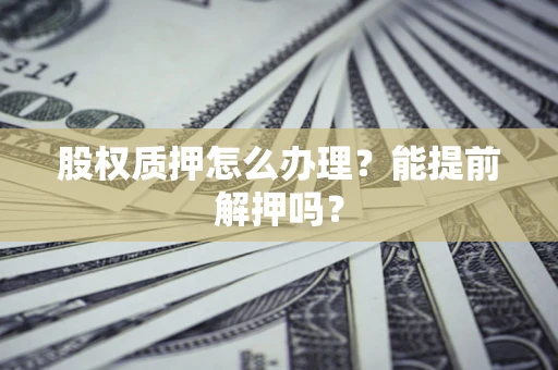 武汉股权质押怎么办理？能提前解押吗？
